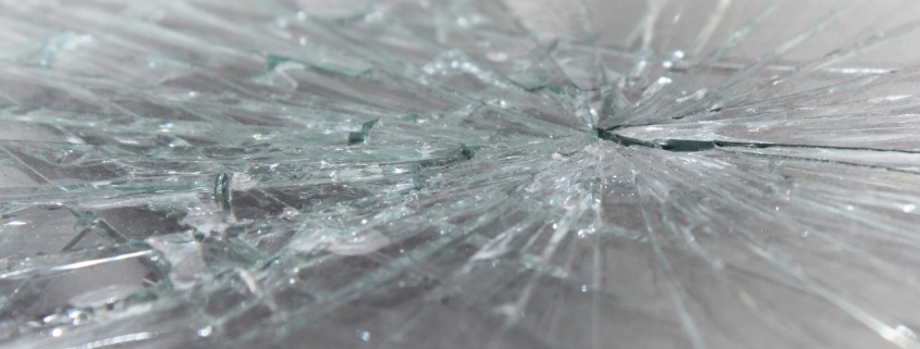 Automobile Windshield , Close-up Broken Glass